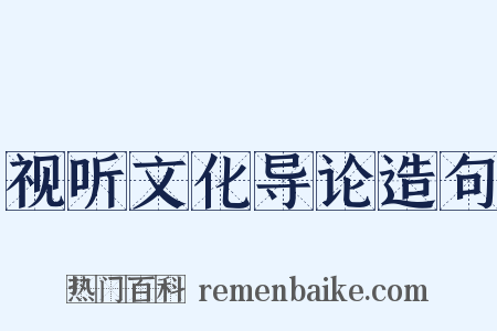 视听文化导论造句是什么意思的图片
